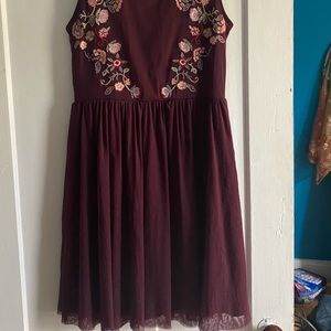 Embroidered Maroon dress